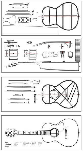 Full Size Guitar Drawings